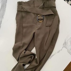 Mango Olive Green Paper Bag Waist pants - size 4 - new with tags! moving sale!